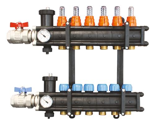 Collecteur PCBT Polyamide - entrées F26/34 - 6 départs 3/4EK